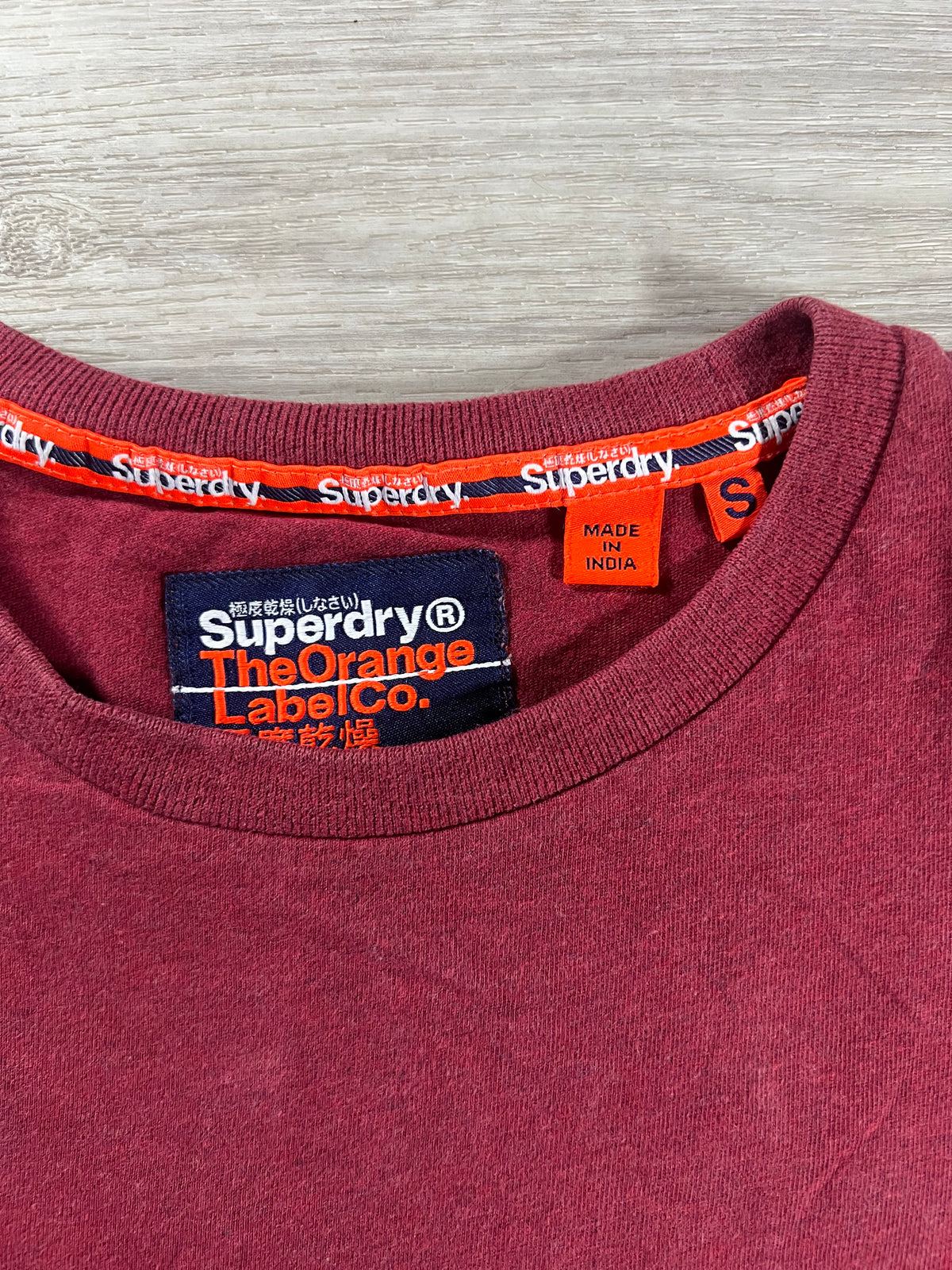 Superdry blank red slim fit tee S